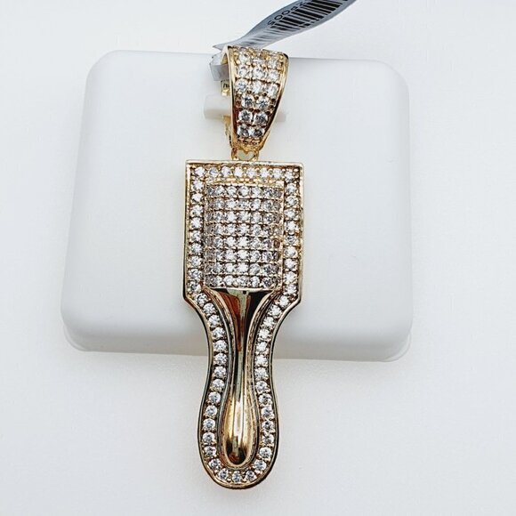 "14K Gold Plated Cubic Zircon Pendant, INUS1BR063 - Picture 4 of 8